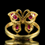 Victorian Style Ruby Butterfly Ring 0.90ct Of Ruby 