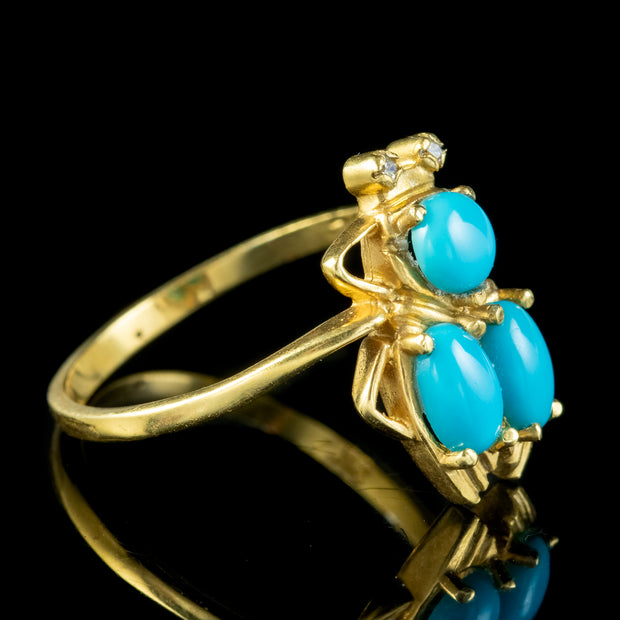 Victorian Style Turquoise Insect Ring