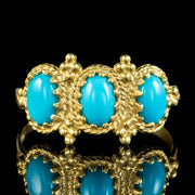Victorian Style Turquoise Trilogy Ring