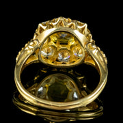 Victorian Style Yellow Sapphire Diamond Cluster Ring 1.50ct Sapphire