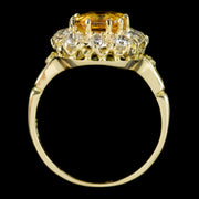 Victorian Style Yellow Sapphire Diamond Ring 2.30ct Sapphire