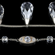 Victorian Briolette Cut Rock Crystal Silver Necklace