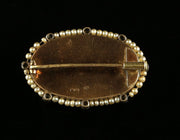 Victorian French Essex Crystal Flower Pearl Diamond Brooch 18Ct Gold