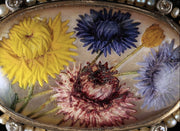 Victorian French Essex Crystal Flower Pearl Diamond Brooch 18Ct Gold