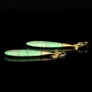 Victorian Long Jade And 18Ct Yellow Gold Earrings Circa 1880