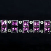 Art Deco Purple Paste Riviere Necklace Silver