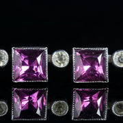 Art Deco Purple Paste Riviere Necklace Silver