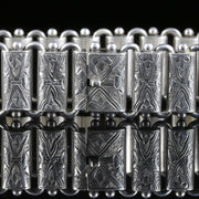 Victorian Silver Linked Bracelet Beautifully Engraved Circa 1900