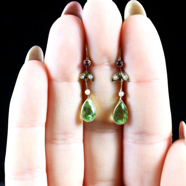 Victorian Suffragette Earrings 15Ct Circa 1900
