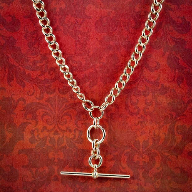 Vintage Albert Chain Necklace 9ct Gold