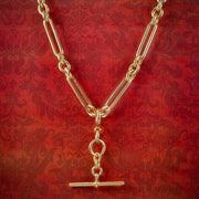 Vintage Albert Chain Necklace Solid 9ct Gold
