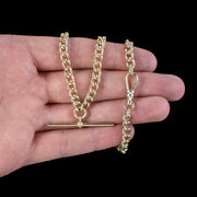 Vintage Albert Chain Sterling Silver 18ct Gold Gilt 