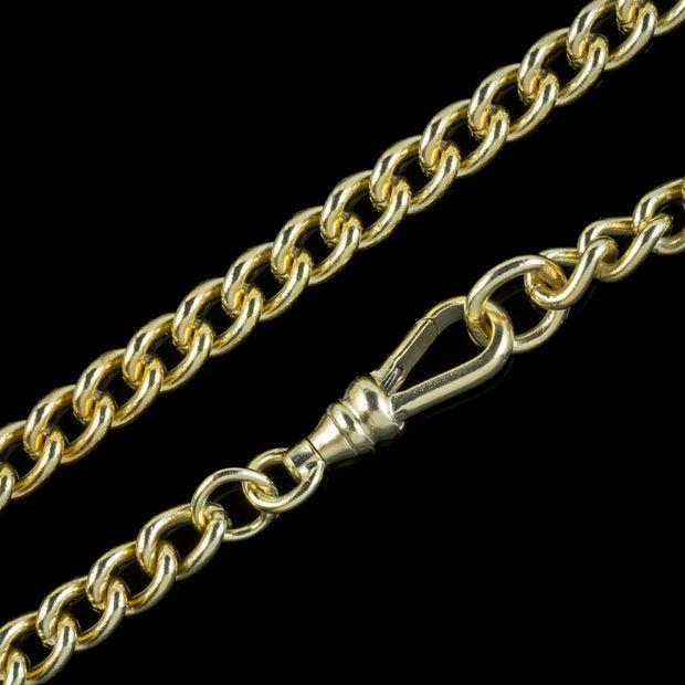 Vintage Albert Chain Sterling Silver 18ct Gold Gilt 