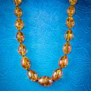 Vintage Amber Bead Necklace 18ct Gold Clasp 