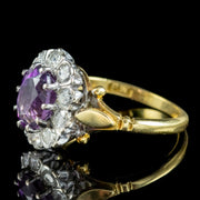 Vintage Amethyst Diamond Cluster Ring Dated 1976