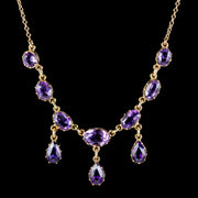 Vintage Amethyst Garland Necklace 9ct Gold Dated 1963