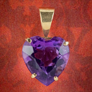 Vintage Amethyst Heart Pendant 14ct Gold cover