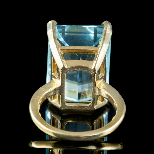 Vintage Aquamarine Cocktail Ring 22ct Aqua