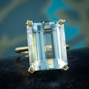 Vintage Aquamarine Cocktail Ring 22ct Aquab