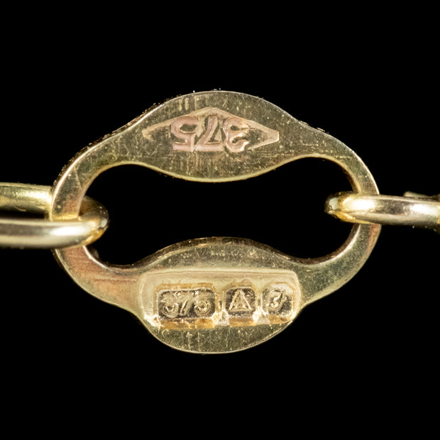 Vintage Blue Topaz Pendant Necklace 9ct Gold Dated 1980