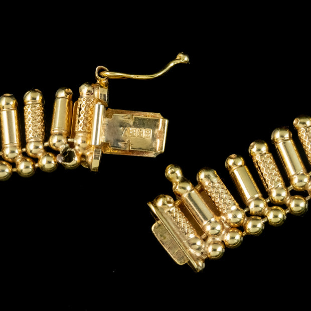 Vintage Cleopatra Fringe Collar Necklace 9ct Gold Unoaerre 