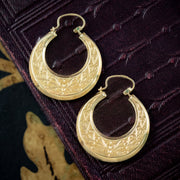 Vintage Creole Hoop Earrings 9ct Gold Dated 1988