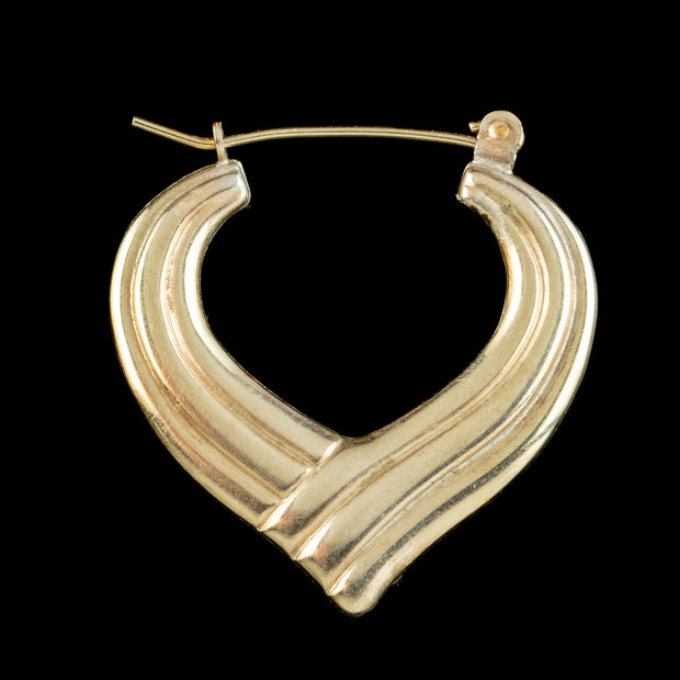 Vintage Creole Hoop Earrings 9ct Gold