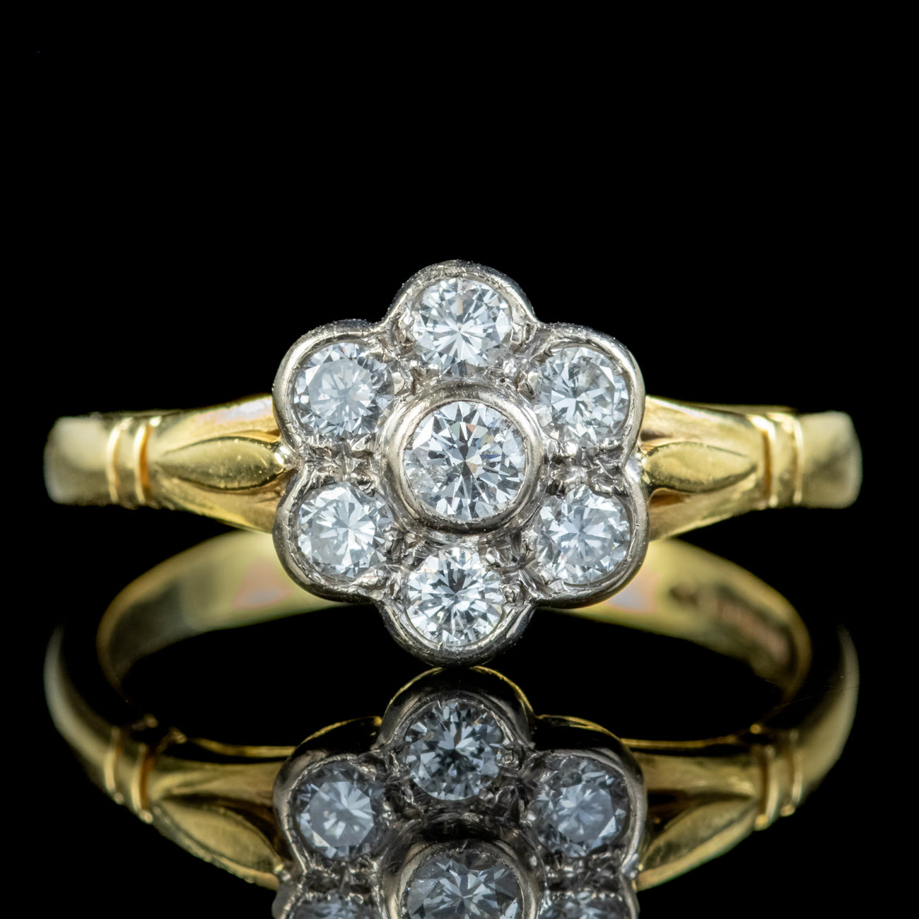 Vintage Diamond Cluster Daisy Ring 0.60ct Of Diamond Dated 1977 ...