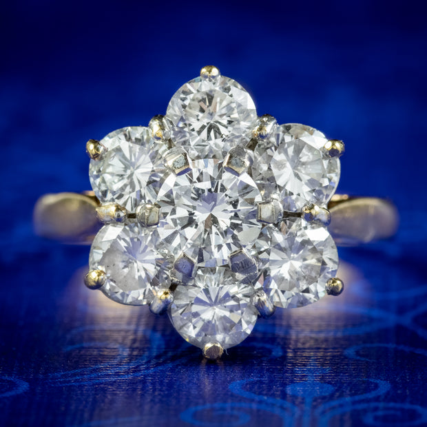 Vintage Diamond Cluster Ring 2.50ct Of Diamond 