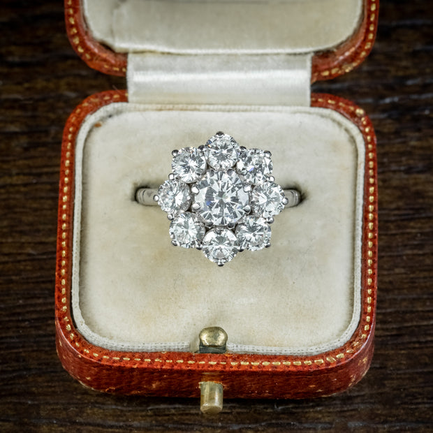 Vintage Diamond Cluster Ring 3.45ct Of Diamond