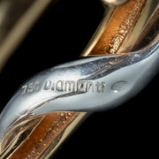 Vintage Diamond Snake Hoop Earrings 18ct Gold