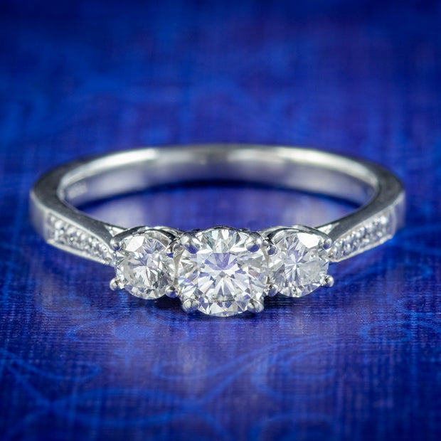 Vintage Diamond Trilogy Ring 0.96ct Of Diamond 