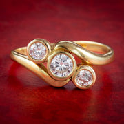 Vintage Diamond Trilogy Twist Ring 0.65ct Total 