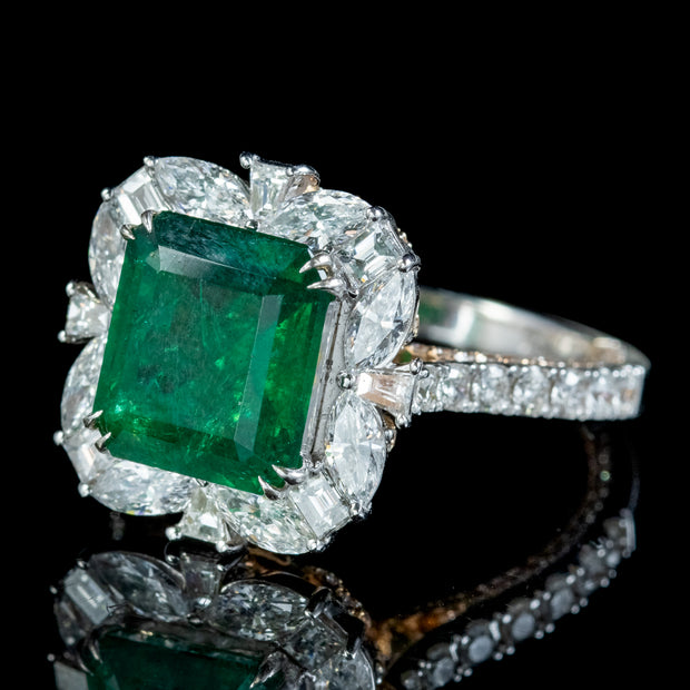 Vintage Estate Emerald & Diamond Ring 14K - Ruby Lane