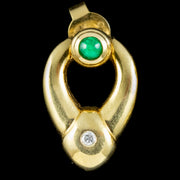 Vintage Emerald Diamond Stud Earrings 18ct Gold 