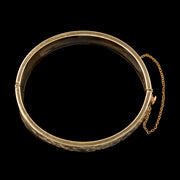 Vintage Engraved Cuff Bangle 9ct Gold Cased