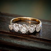 Vintage Five Stone Diamond Ring 1.24ct Of Diamond Dated 1973