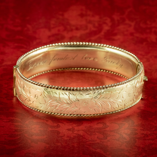 Hand Engraved Vintage Style Rolled Gold Bangle By Lime Tree Design |  notonthehighstreet.com
