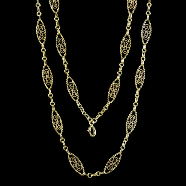 Vintage French Guard Chain Silver 18ct Gold Gilt