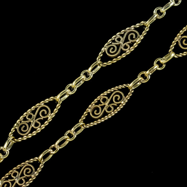 Vintage French Guard Chain Silver 18ct Gold Gilt