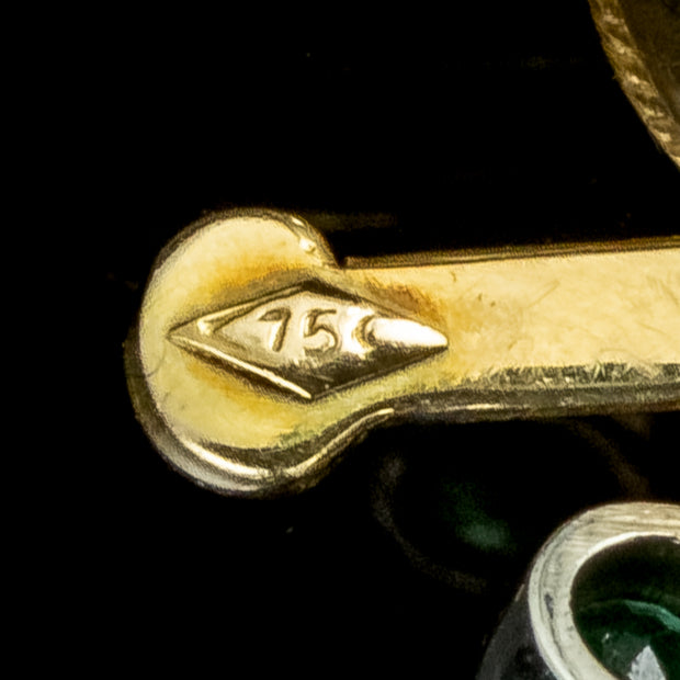 Vintage Gemstone Jester Brooch 18ct Gold Circa 1930
