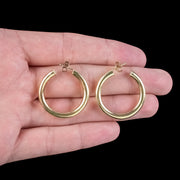 Vintage Gold Hoop Earrings 9ct Gold