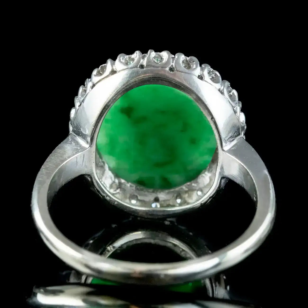 Vintage Jade Diamond Cluster Ring 7ct Jade – Laurelle Antique Jewellery