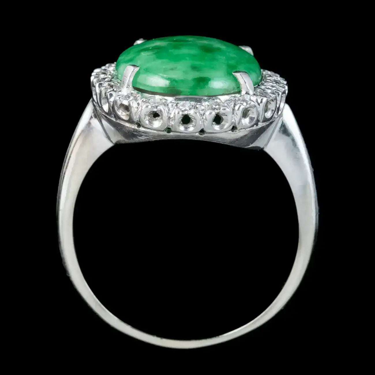 Vintage Jade Diamond Cluster Ring – Laurelle Antique Jewellery