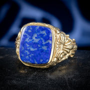 Vintage Lapis Lazuli Signet Ring Dated 1978