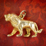 Vintage Lion Charm Pendant Solid 9ct Gold