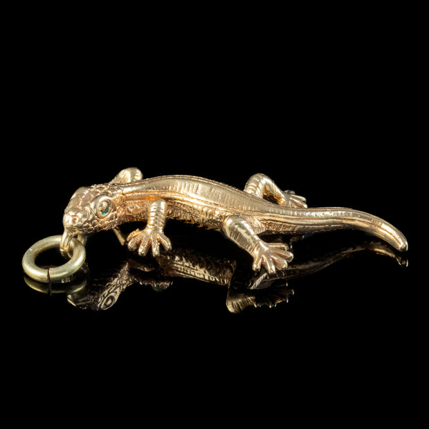 Vintage Lizard Charm Pendant 9ct Gold 