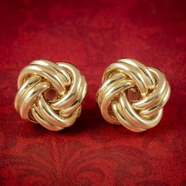 Vintage Love Knot Stud Earrings 18ct Gold Unoaerre