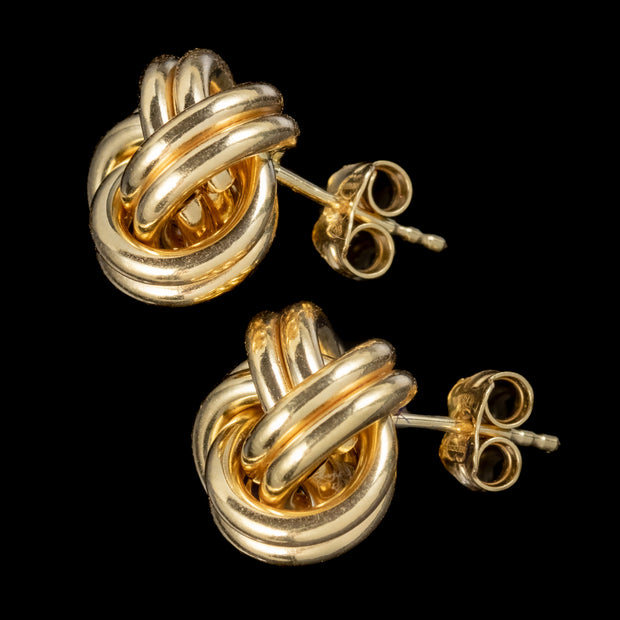 Vintage Love Knot Stud Earrings 18ct Gold Unoaerre