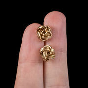 Vintage Love Knot Stud Earrings 9ct Gold Unoaerre 